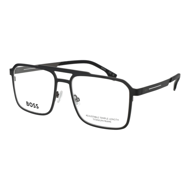 Boss Rectangle glasses, Titanium frame, Boss Optical Frames BOSS 2002 TI718 56 – Burghley & Co (Image 1)