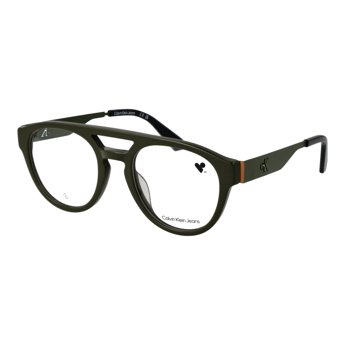 Calvin Klein Jeans Aviator glasses, Acetate frame, Calvin Klein Jeans Optical Frames CKJ24633 309 52 – Burghley & Co (Image 1)