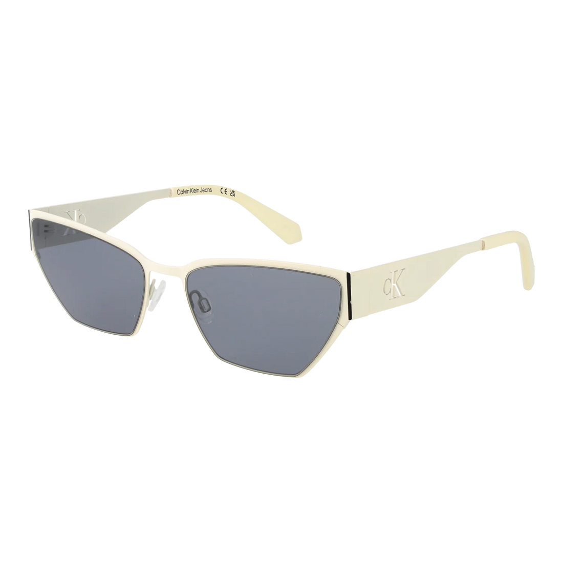 Calvin Klein Jeans Cat-eye sunglasses, Metal frame, Calvin Klein Jeans Sunglasses CKJ24207S 100 58 – Burghley & Co (Image 1)