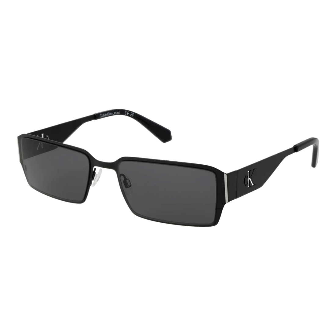 Calvin Klein Jeans Rectangle sunglasses, Metal frame, Calvin Klein Jeans Sunglasses CKJ24206S 001 56 – Burghley & Co (Image 1)