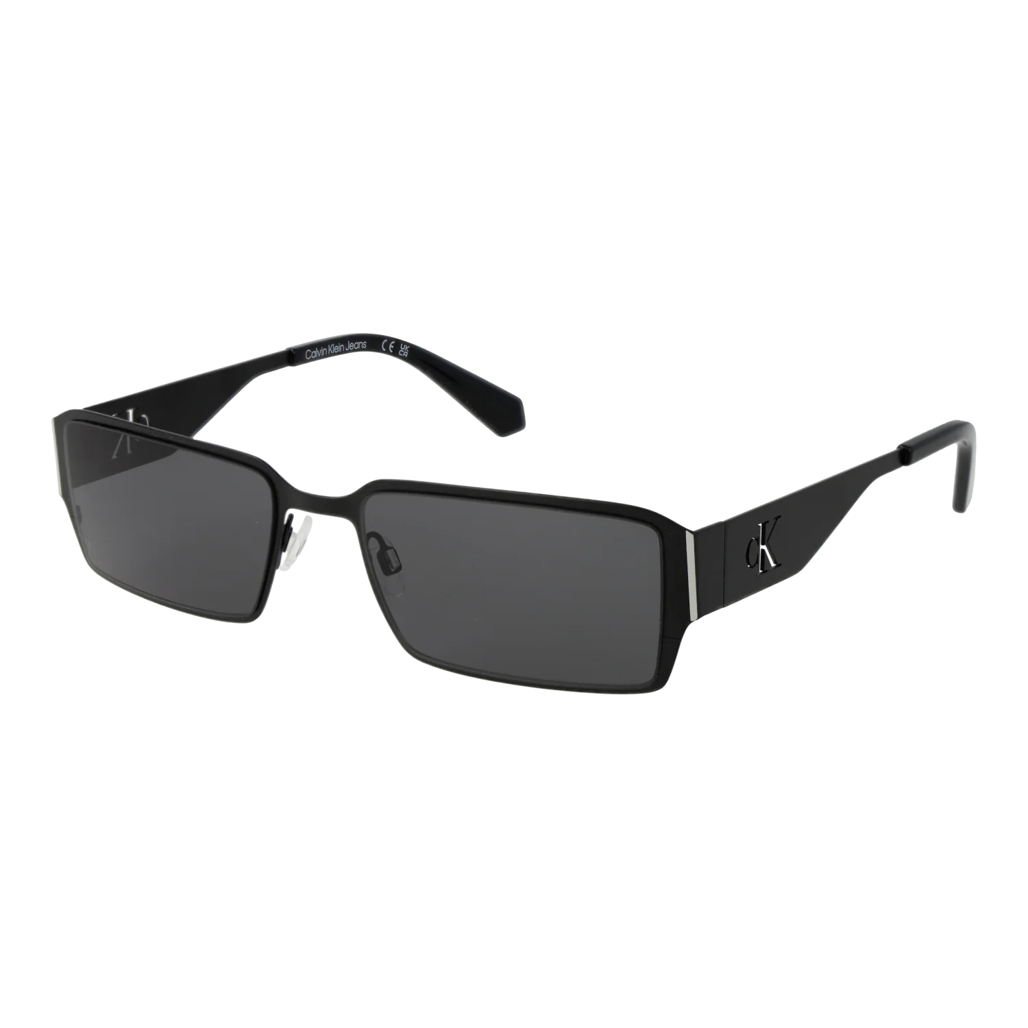 Calvin Klein Jeans Rectangle sunglasses, Metal frame, Calvin Klein Jeans Sunglasses CKJ24206S 001 56 – Burghley & Co (Image 1)