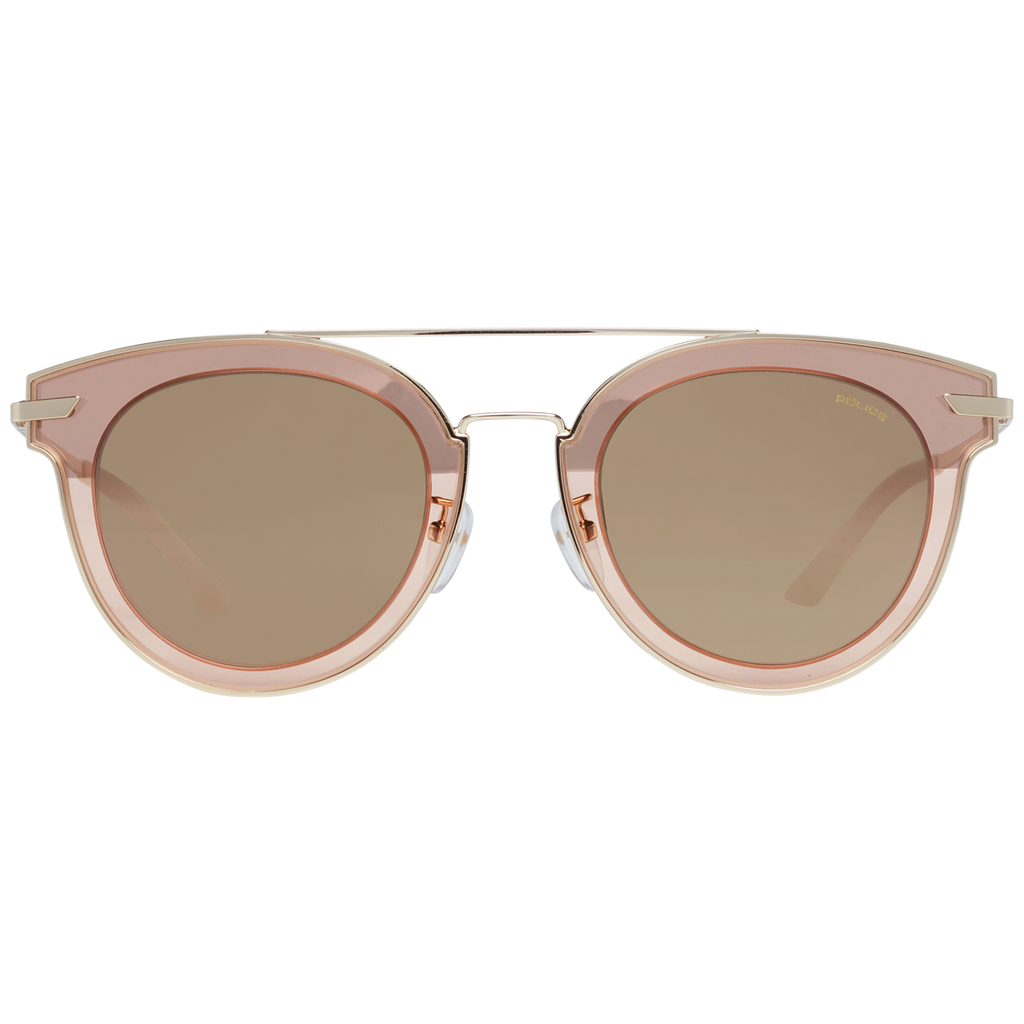 Police Round sunglasses in Gold and Pink with Metal frame, model Police Sunglasses SPL543G 300R 50, from Burghley & Co – Luxury eyewear UK