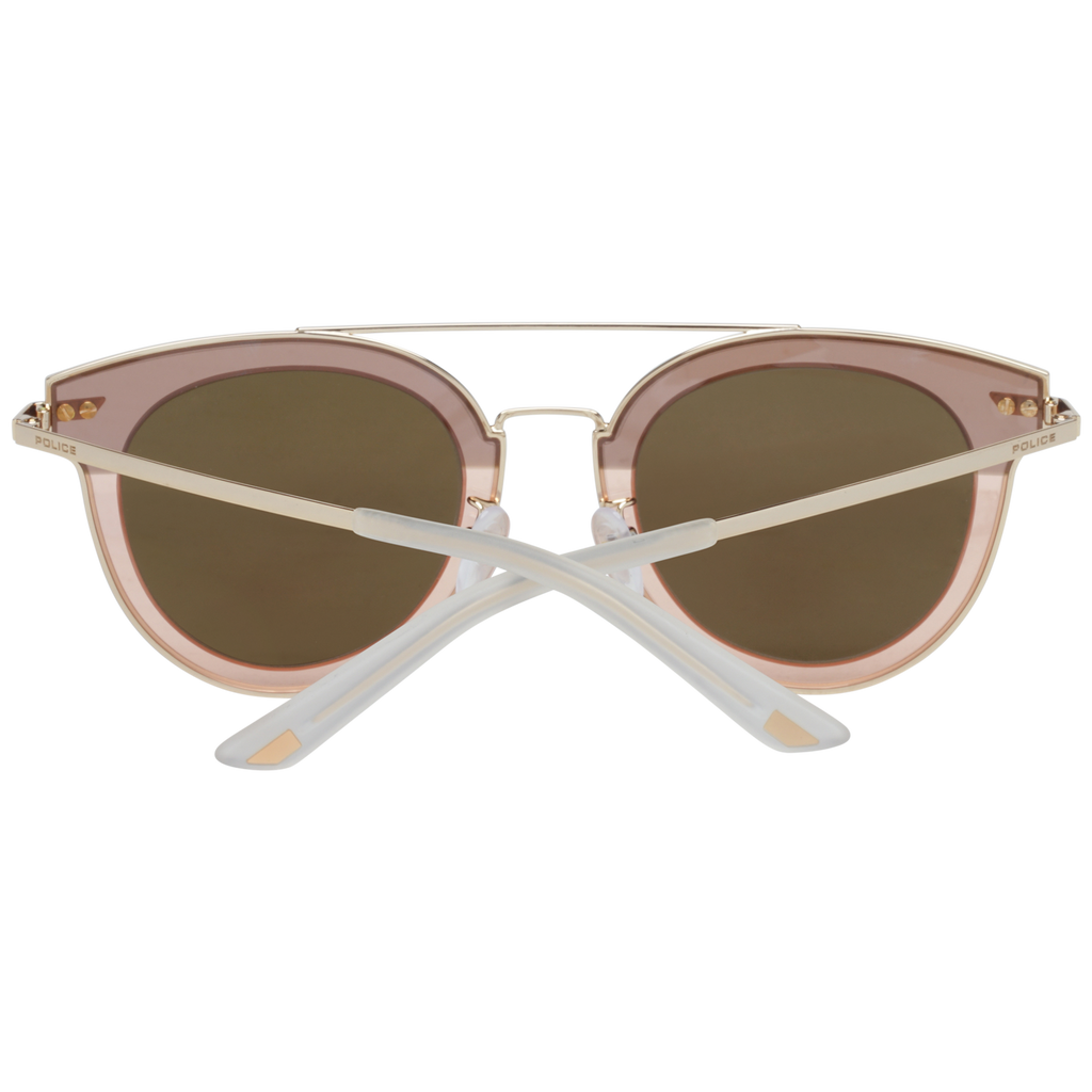 Police Round sunglasses in Gold and Pink with Metal frame, model Police Sunglasses SPL543G 300R 50, from Burghley & Co – Luxury eyewear UK