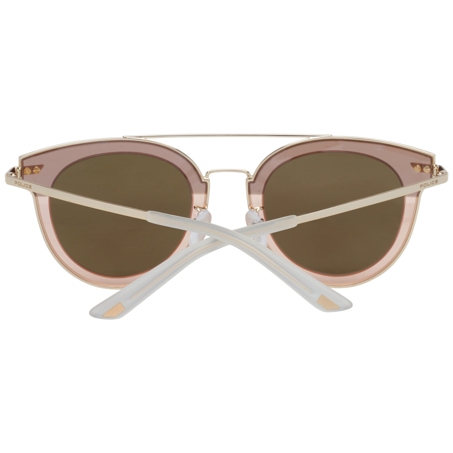 Police Round sunglasses in Gold and Pink with Metal frame, model Police Sunglasses SPL543G 300R 50, from Burghley & Co – Luxury eyewear UK