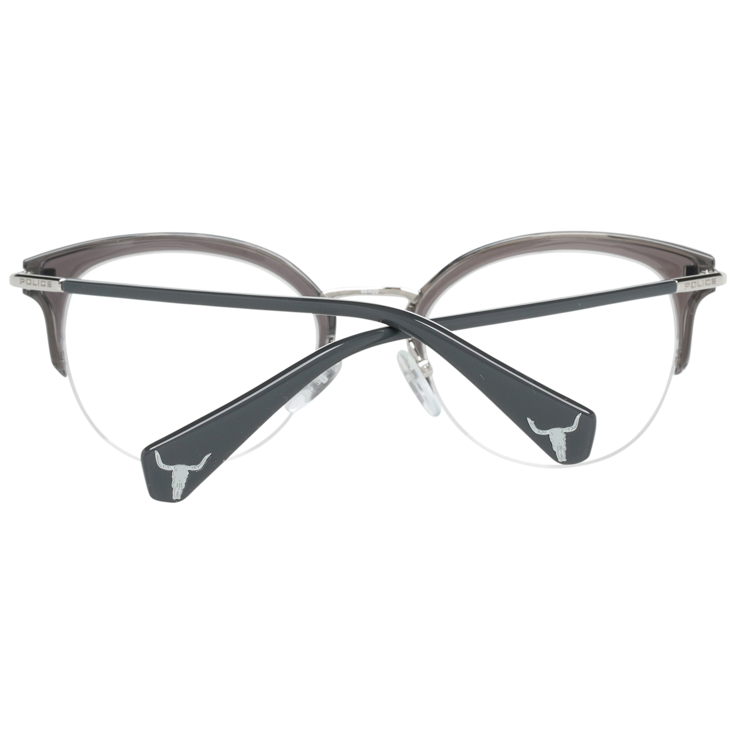 Police glasses in Grey with Metal frame, model Police Optical Frames VPL418E50M78V, from Burghley & Co – Luxury eyewear UK