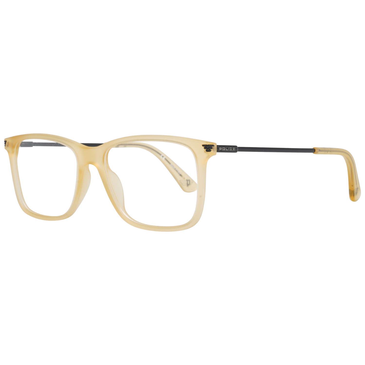 Police glasses in Yellow with Metal frame, model Police Optical Frames VPL563 52858M, from Burghley & Co – Luxury eyewear UK