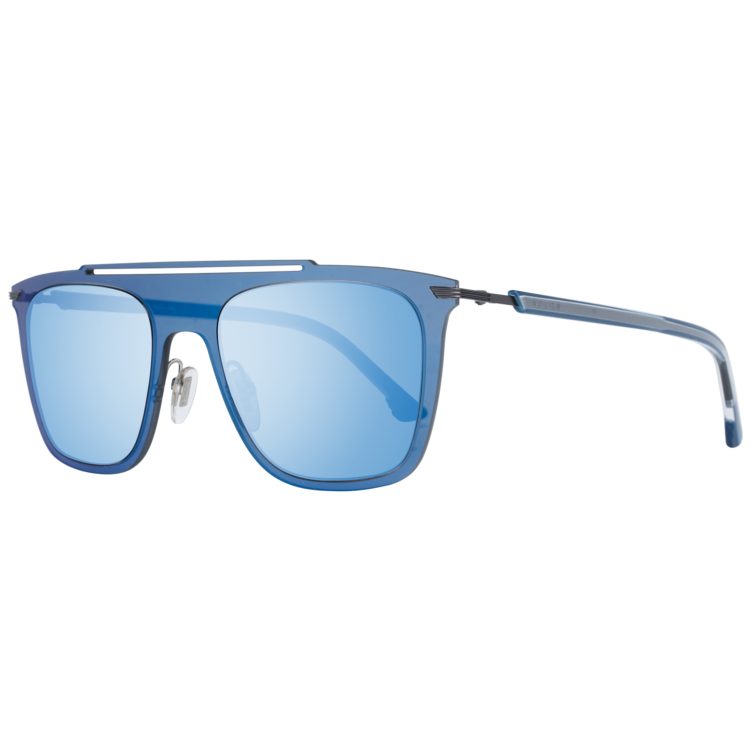 Police Rectangle sunglasses in Blue with Metal frame, model Police Sunglasses PL581M 52627B, from Burghley & Co – Luxury eyewear UK