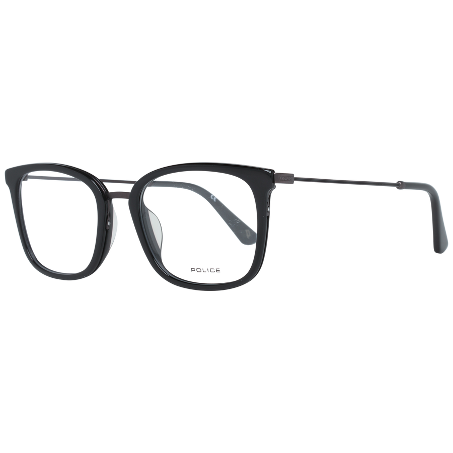 Police Rectangle glasses in Black with Metal frame, model Police Optical Frames VPL561 510700, from Burghley & Co – Luxury eyewear UK