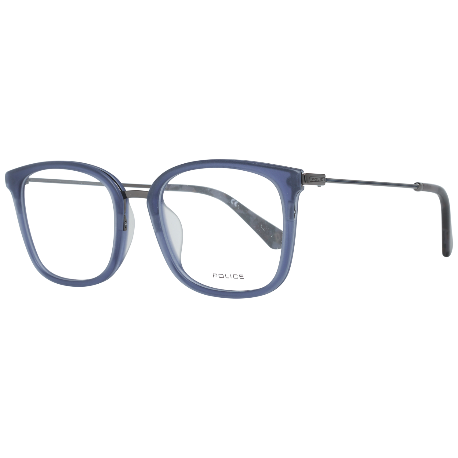 Police Rectangle glasses in Blue with Metal frame, model Police Optical Frames VPL561 51955M, from Burghley & Co – Luxury eyewear UK