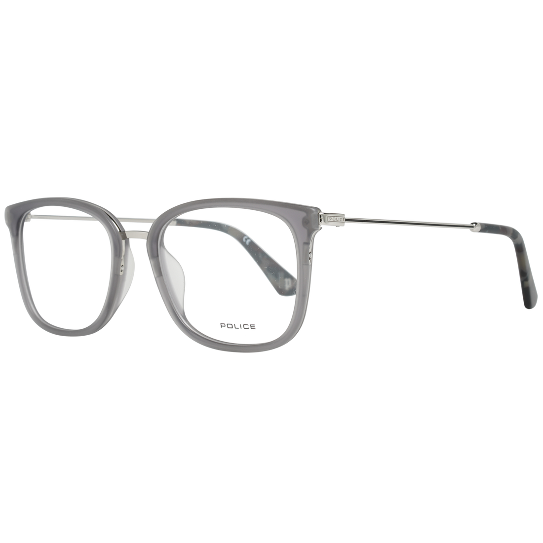 Police Square glasses in Grey with Metal frame, model Police Optical Frames PL561 51M78M, from Burghley & Co – Luxury eyewear UK