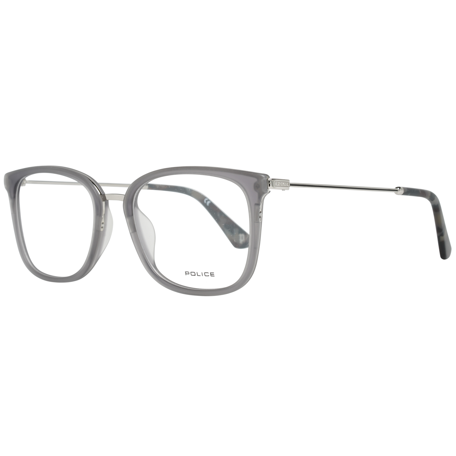 Police Square glasses in Grey with Metal frame, model Police Optical Frames PL561 51M78M, from Burghley & Co – Luxury eyewear UK