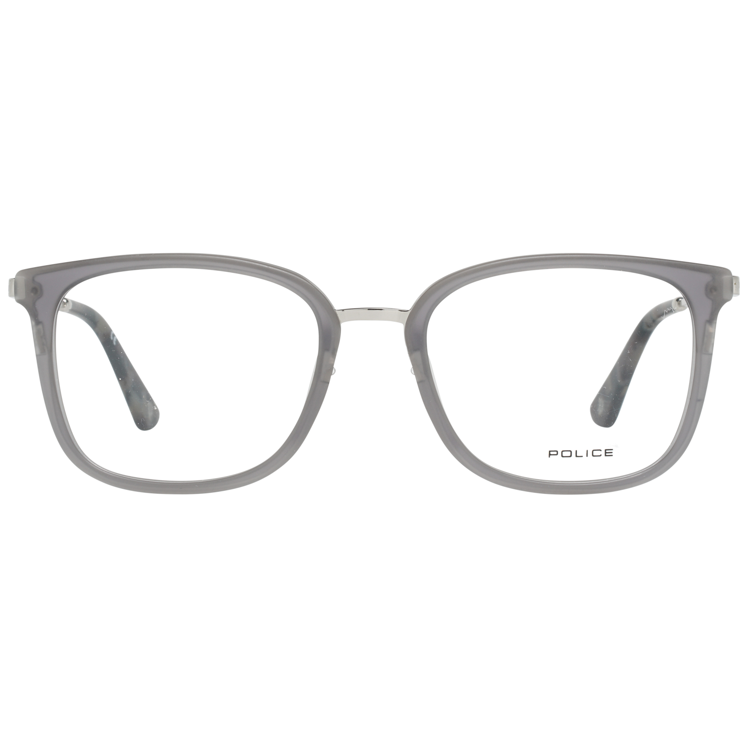 Police Square glasses in Grey with Metal frame, model Police Optical Frames PL561 51M78M, from Burghley & Co – Luxury eyewear UK