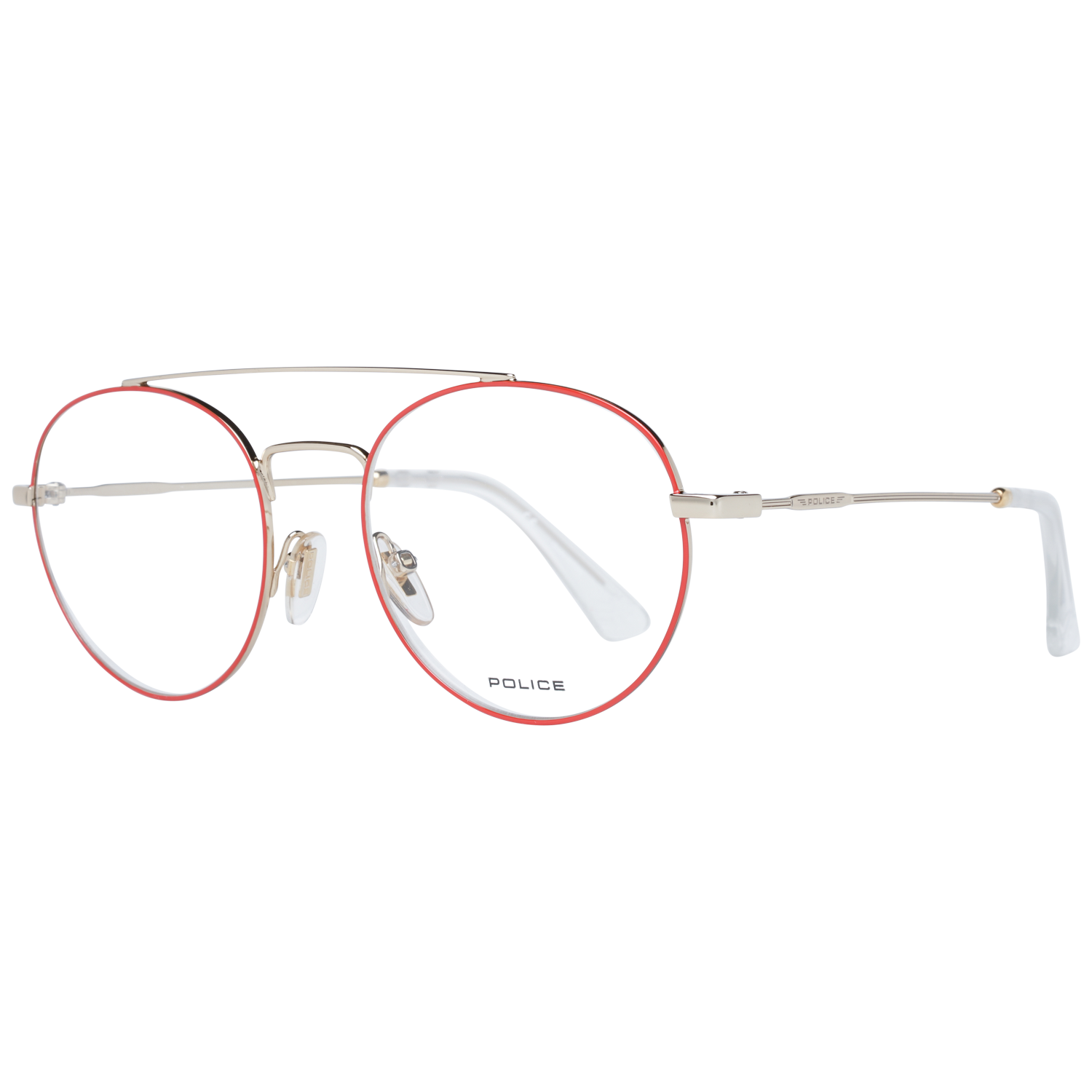 Police glasses in Red with Metal frame, model Police Optical Frames PL728 510357, from Burghley & Co – Luxury eyewear UK