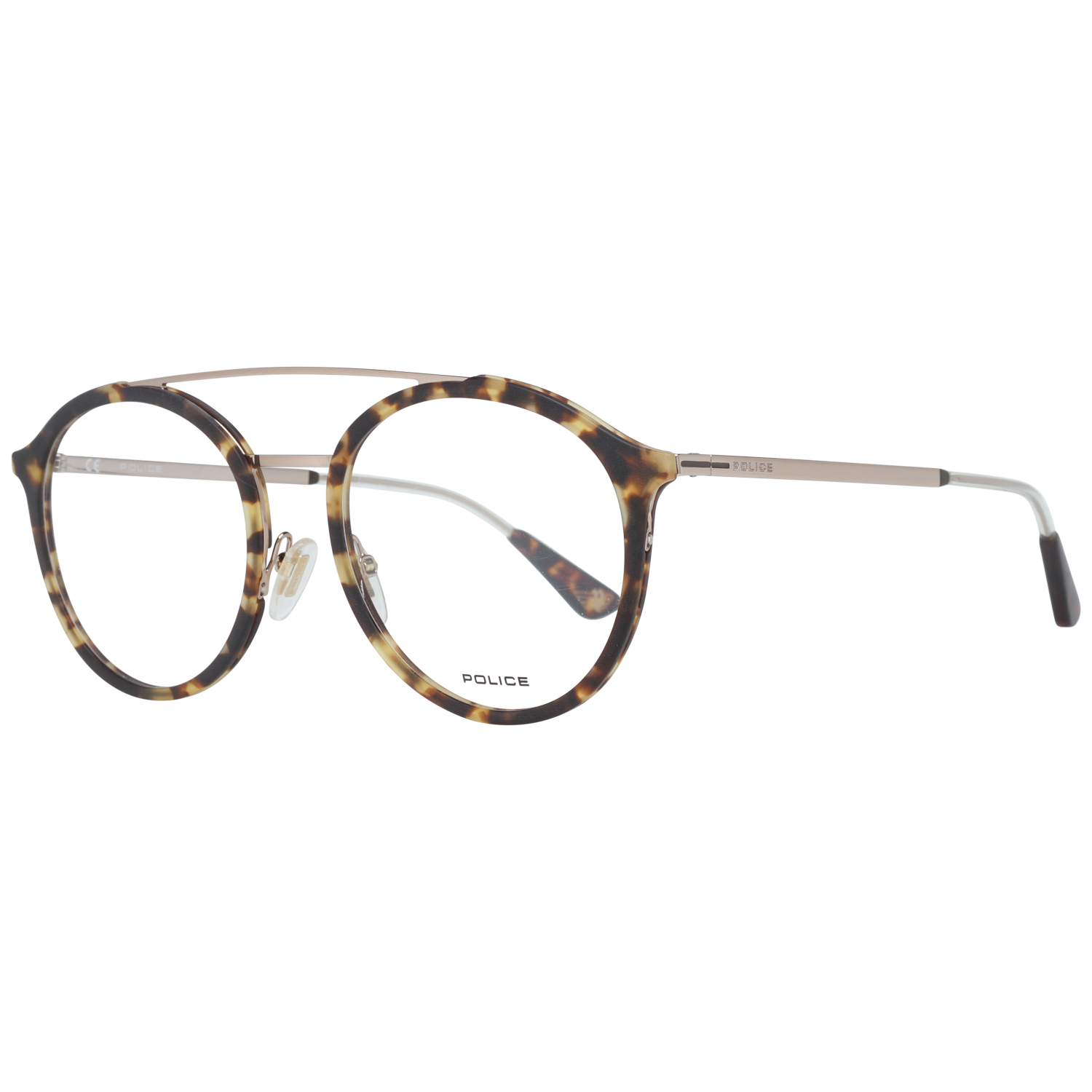 Police Aviator glasses in Brown with Metal frame, model Police Optical Frame VPL688 741M 52, from Burghley & Co – Luxury eyewear UK