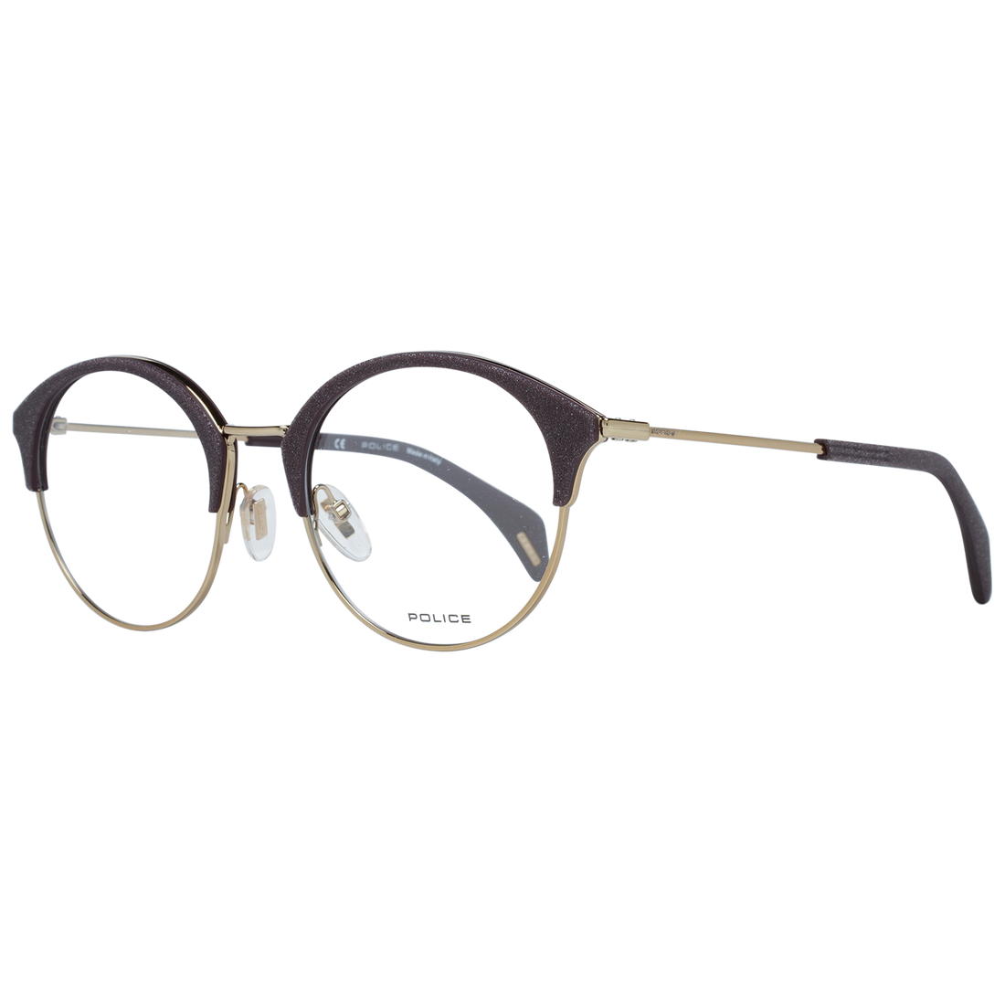 Police glasses in Purple with Metal frame, model Police Optical Frames VPL730M 5008FF, from Burghley & Co – Luxury eyewear UK