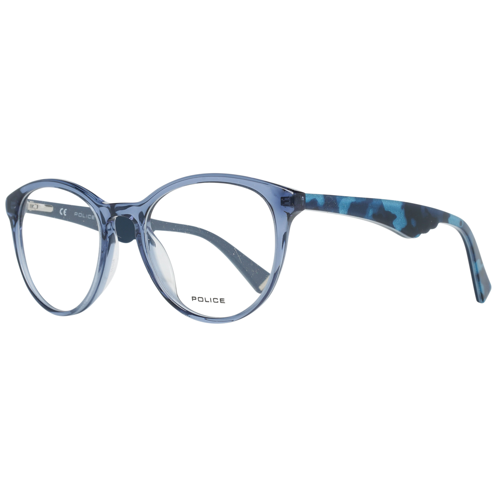 Police glasses in Blue with Plastic frame, model Police Optical Frame VPL764 0955 50, from Burghley & Co – Luxury eyewear UK