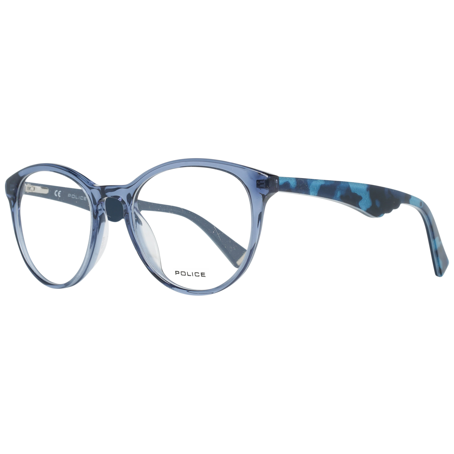 Police glasses in Blue with Plastic frame, model Police Optical Frame VPL764 0955 50, from Burghley & Co – Luxury eyewear UK