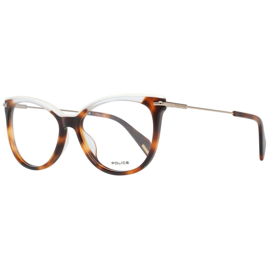 Police glasses in Brown with Metal frame, model Police Optical Frame VPL505E 09AJ 53, from Burghley & Co – Luxury eyewear UK