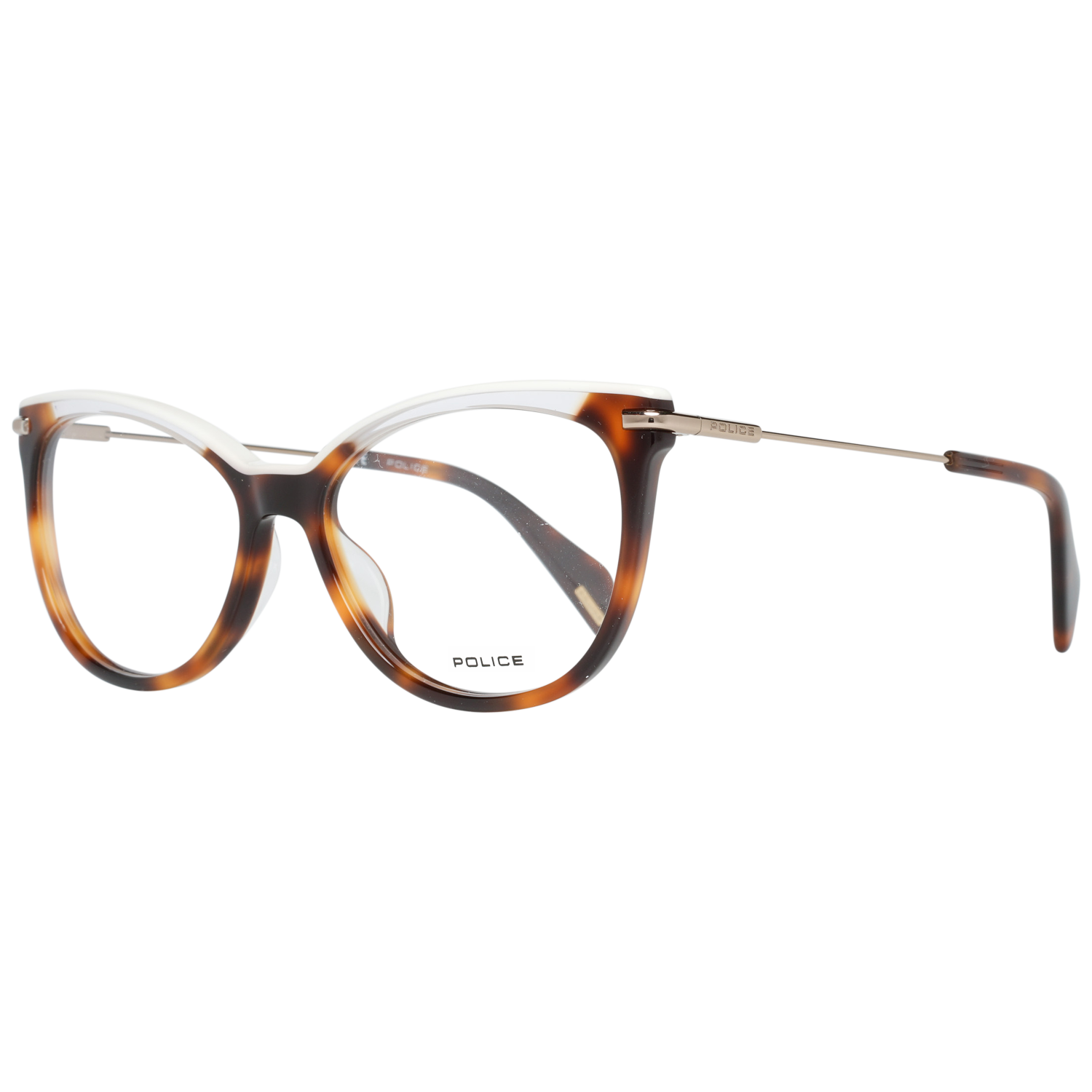 Police glasses in Brown with Metal frame, model Police Optical Frame VPL505E 09AJ 53, from Burghley & Co – Luxury eyewear UK