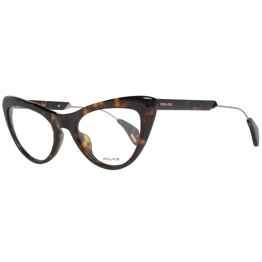 Police Cat-eye glasses in Brown with Metal frame, model Police Optical Frames PL855 50722G, from Burghley & Co – Luxury eyewear UK