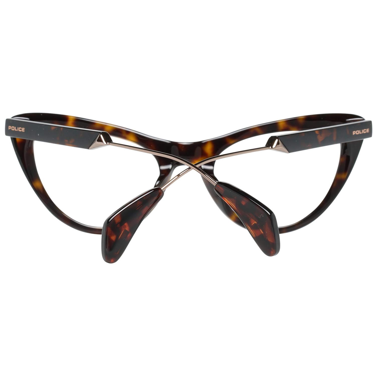 Police Cat-eye glasses in Brown with Metal frame, model Police Optical Frame VPL855 722G 50, from Burghley & Co – Luxury eyewear UK