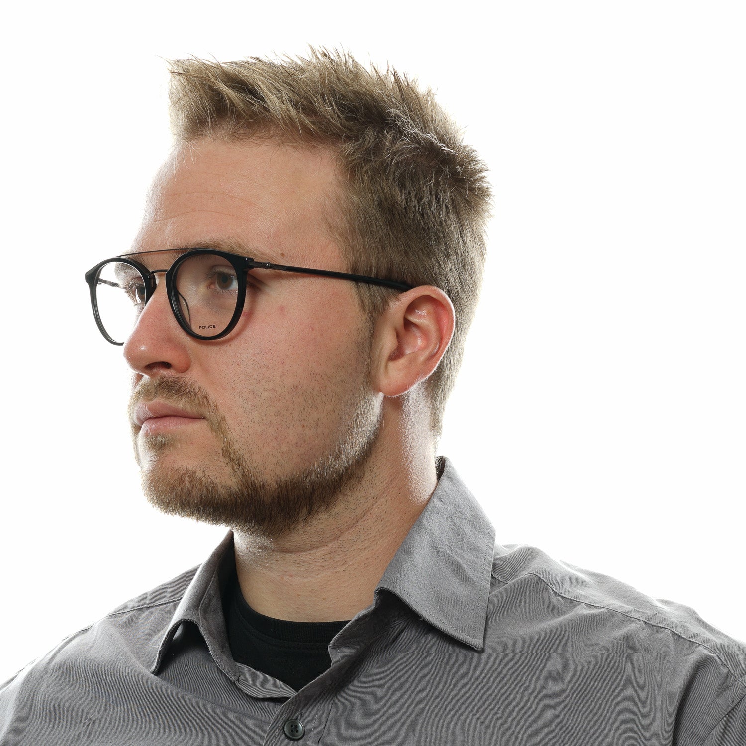 Police Aviator glasses in Black with Metal frame, model Police Optical Frames PL881 510700, from Burghley & Co – Luxury eyewear UK