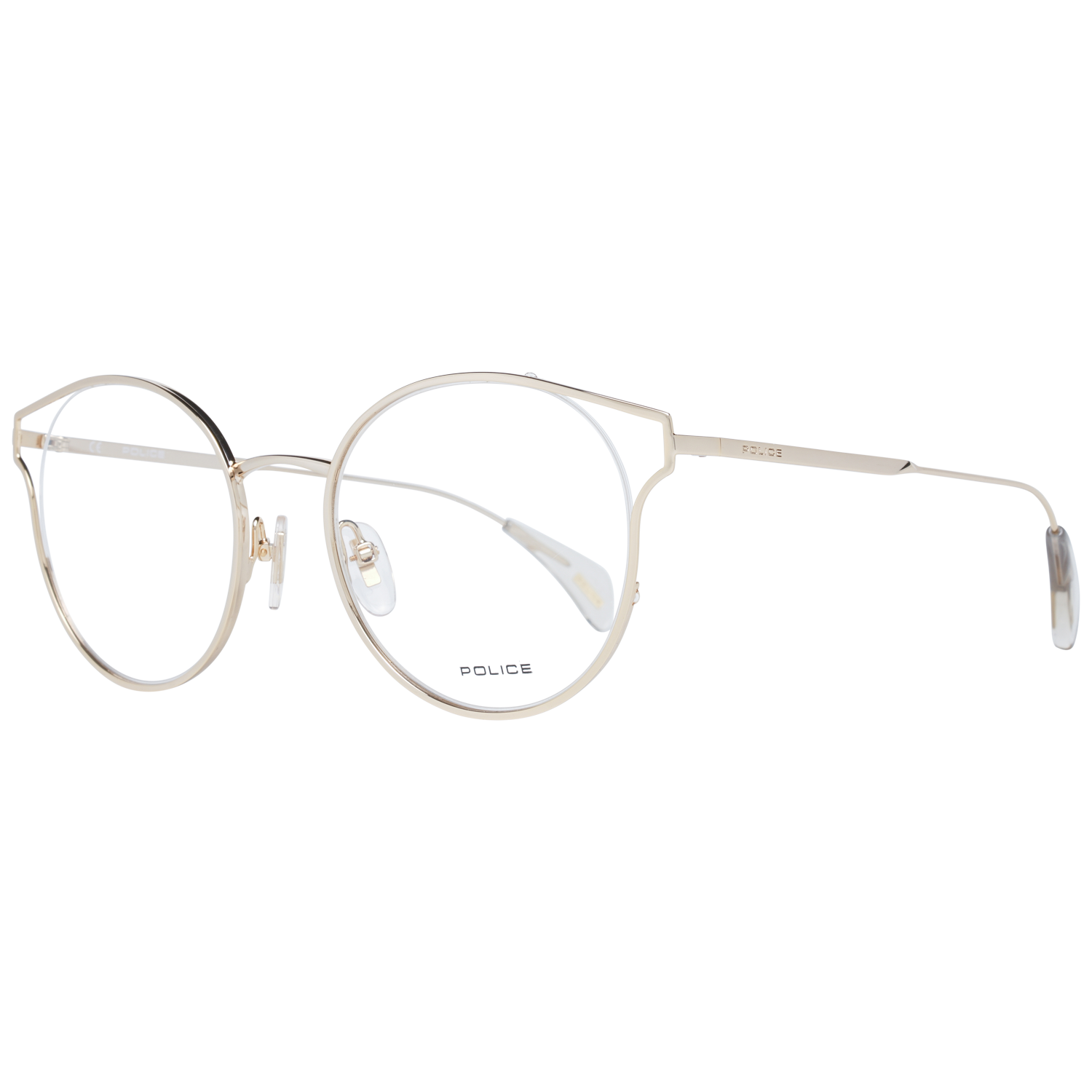 Police glasses in Gold and Pink with Metal frame, model Police Optical Frames PL926 500300, from Burghley & Co – Luxury eyewear UK