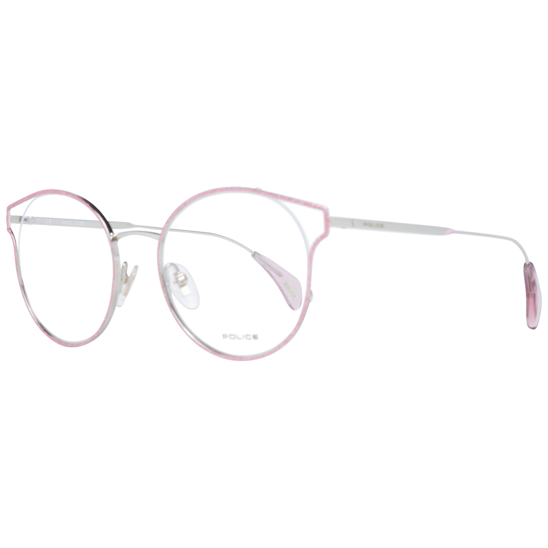 Police Round glasses in Pink with Metal frame, model Police Optical Frames PL926 500SNA, from Burghley & Co – Luxury eyewear UK