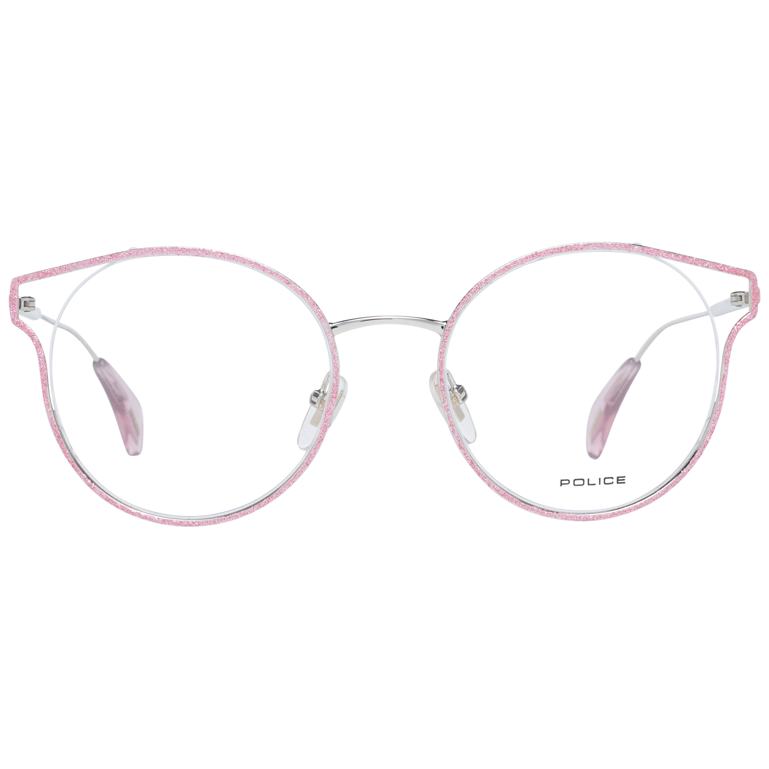 Police Round glasses in Pink with Metal frame, model Police Optical Frames PL926 500SNA, from Burghley & Co – Luxury eyewear UK