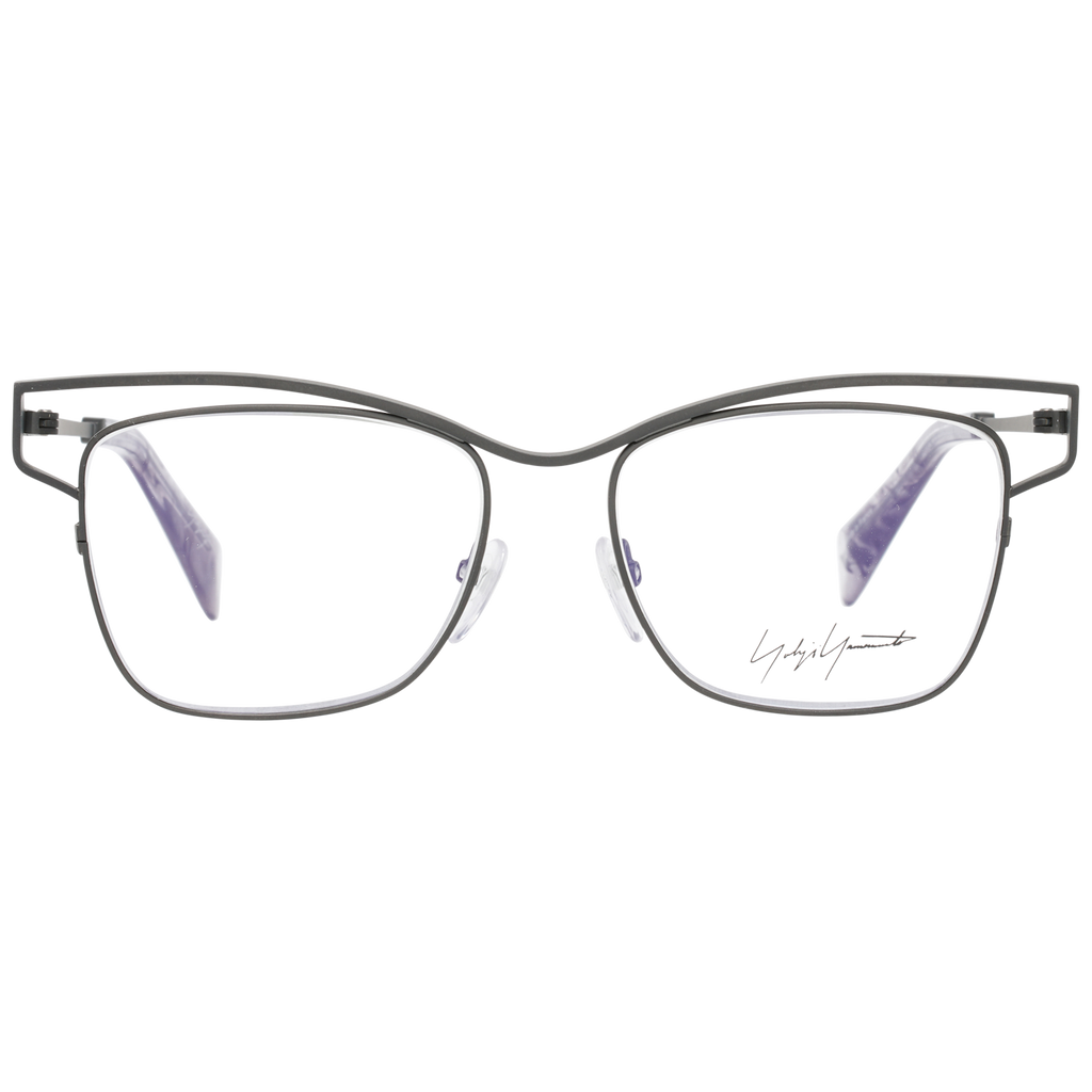 Yohji Yamamoto Square glasses in Gunmetal with Titanium frame, model Yohji Yamamoto Frames with Blue-Filter Lenses YY3019 51902, from Burghley & Co – Luxury eyewear UK