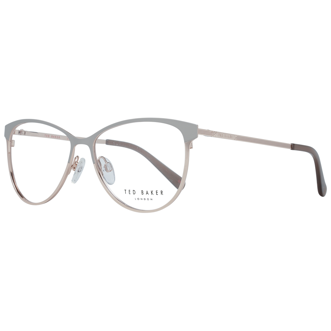 Ted Baker glasses in Grey with Metal frame, model Ted Baker Optical Frames TB2255 54905, from Burghley & Co – Luxury eyewear UK