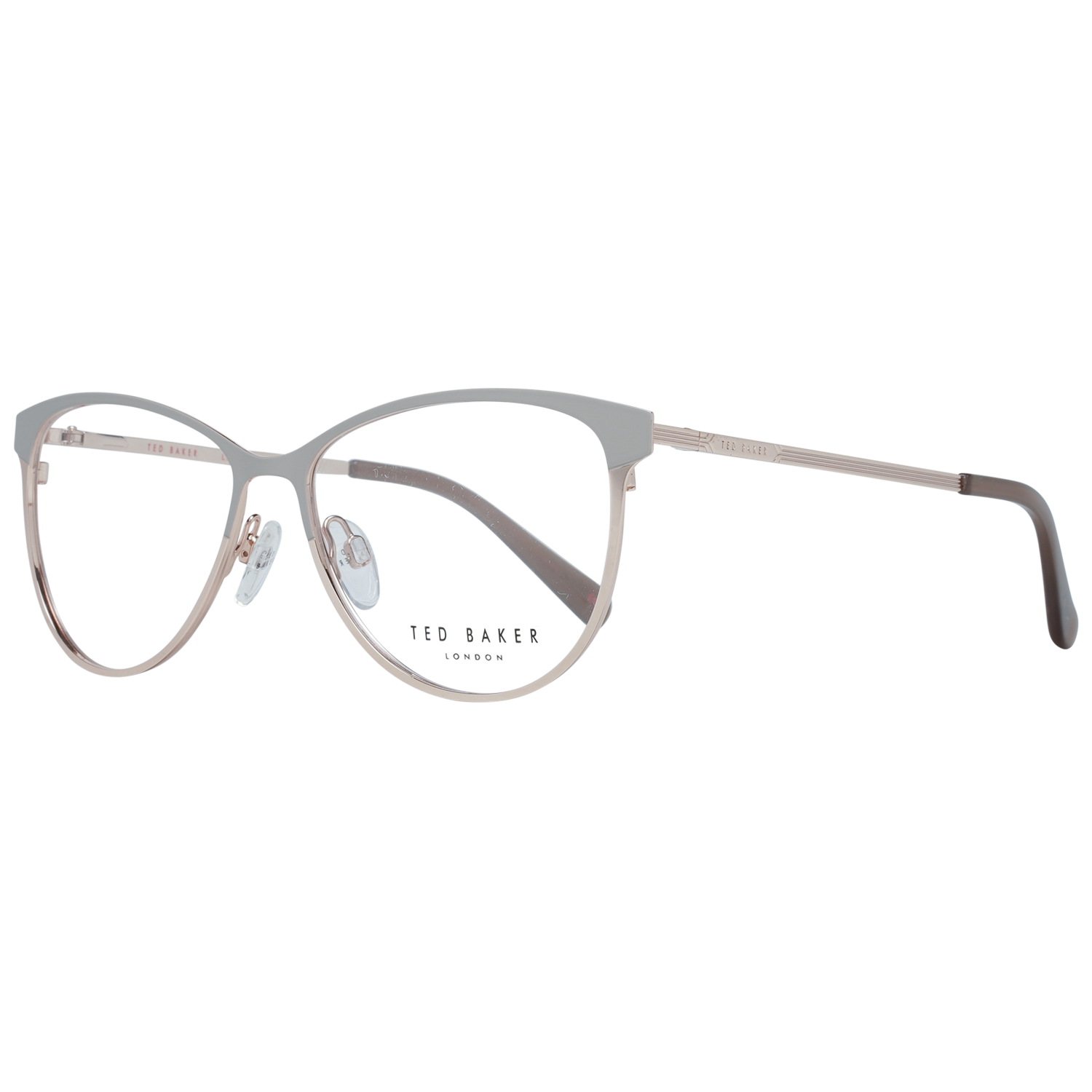 Ted Baker glasses in Grey with Metal frame, model Ted Baker Optical Frames TB2255 54905, from Burghley & Co – Luxury eyewear UK