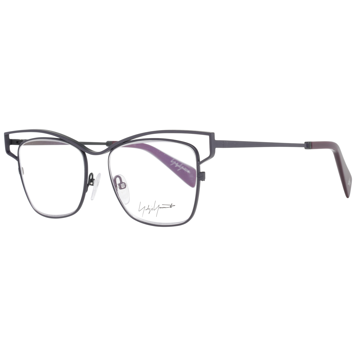 Yohji Yamamoto Square glasses in Grey with Titanium frame, model Yohji Yamamoto Optical Frames YY3019 51701, from Burghley & Co – Luxury eyewear UK