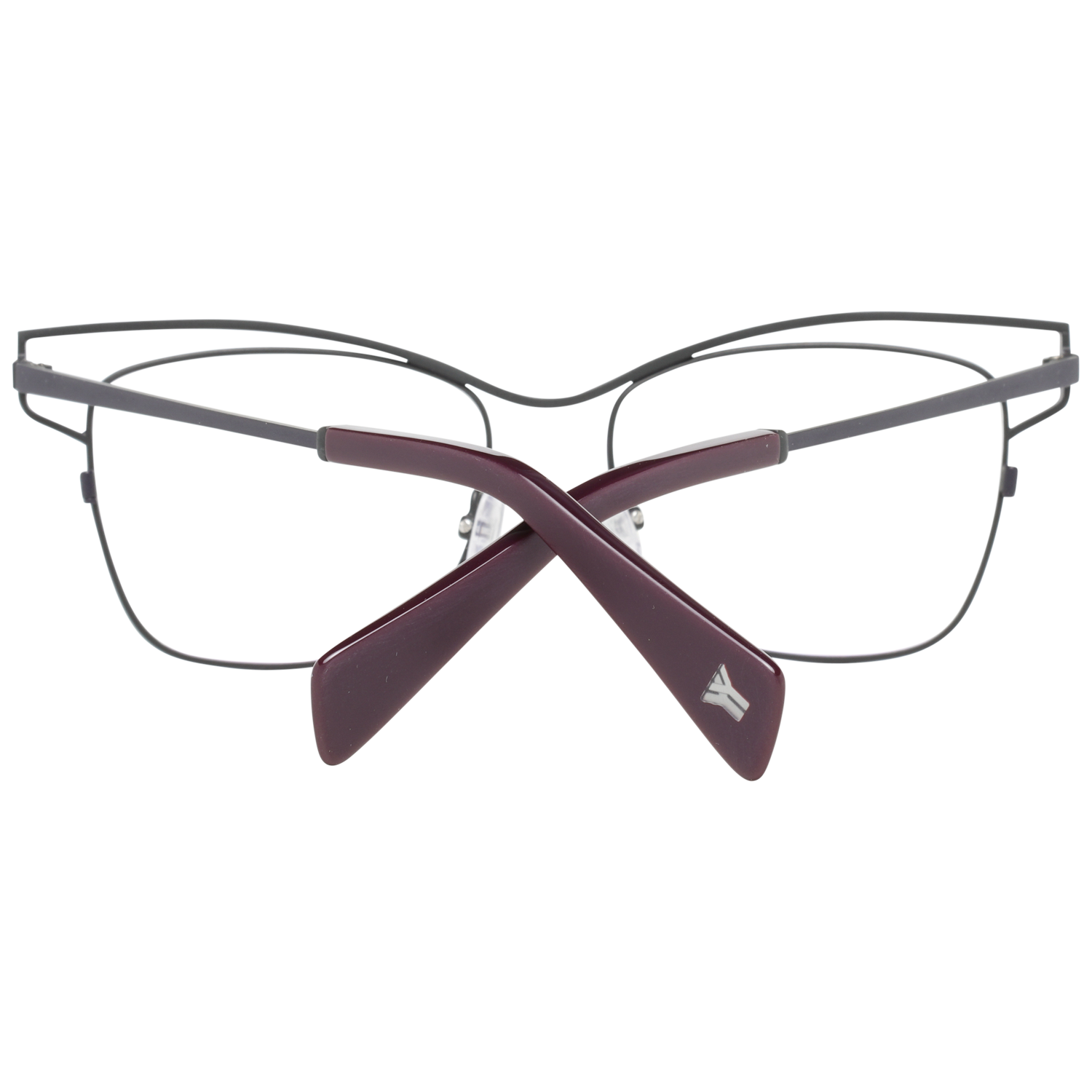 Yohji Yamamoto Square glasses in Grey with Titanium frame, model Yohji Yamamoto Optical Frames YY3019 51701, from Burghley & Co – Luxury eyewear UK