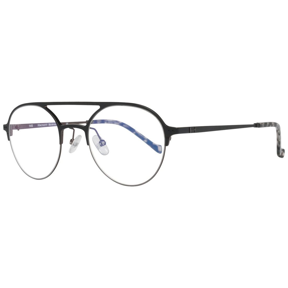 Hackett Bespoke glasses in Black with Metal frame, model Hackett Bespoke Optical Frames HEB249 49002, from Burghley & Co – Luxury eyewear UK