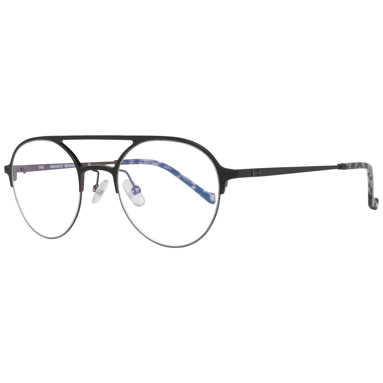 Hackett Bespoke glasses in Black with Metal frame, model Hackett Bespoke Optical Frames HEB249 49002, from Burghley & Co – Luxury eyewear UK