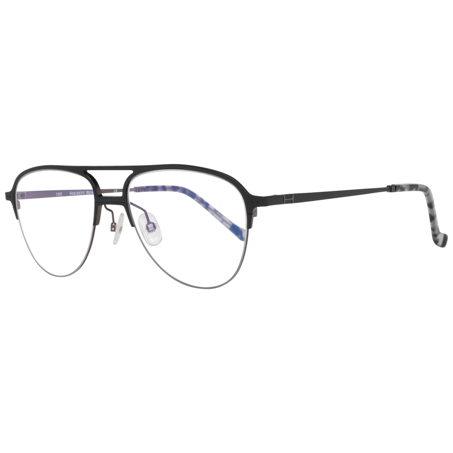 Hackett Bespoke Aviator glasses in Black with Metal frame, model Hackett Bespoke Optical Frames HEB246 53002, from Burghley & Co – Luxury eyewear UK