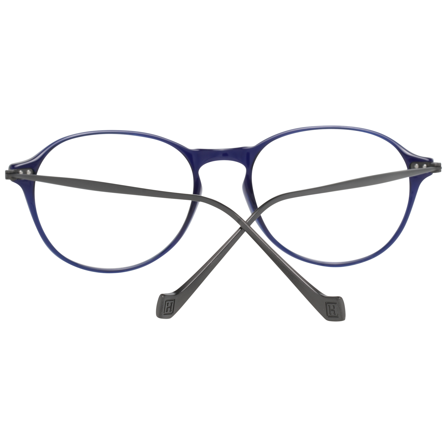 Hackett Bespoke Round glasses in Blue with Metal frame, model Hackett Bespoke Optical Frames HEB247 51683, from Burghley & Co – Luxury eyewear UK