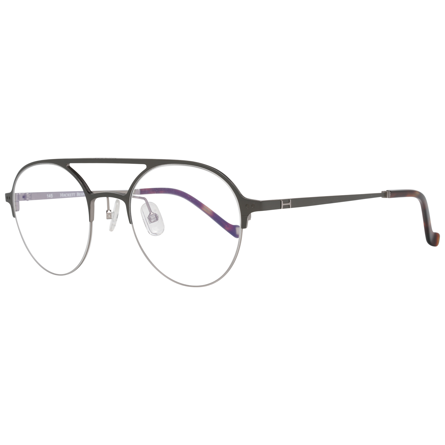 Hackett Bespoke Aviator glasses in Brown with Metal frame, model Hackett Bespoke Optical Frames HEB249 49548, from Burghley & Co – Luxury eyewear UK