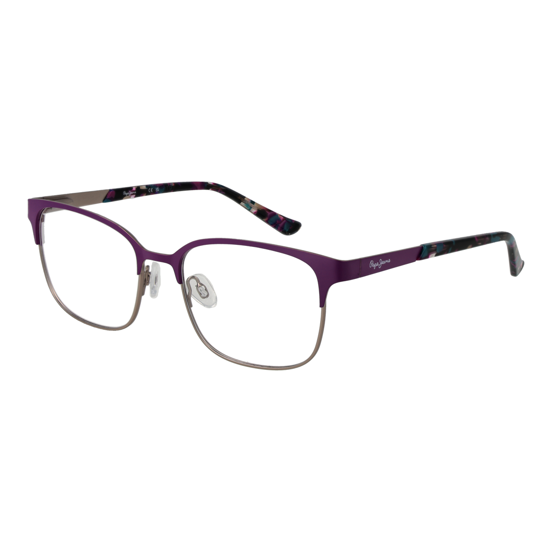 Pepe Jeans Rectangle glasses in Purple with Metal frame, model Pepe Jeans Optical Frames PJ1301 53C2, from Burghley & Co – Luxury eyewear UK