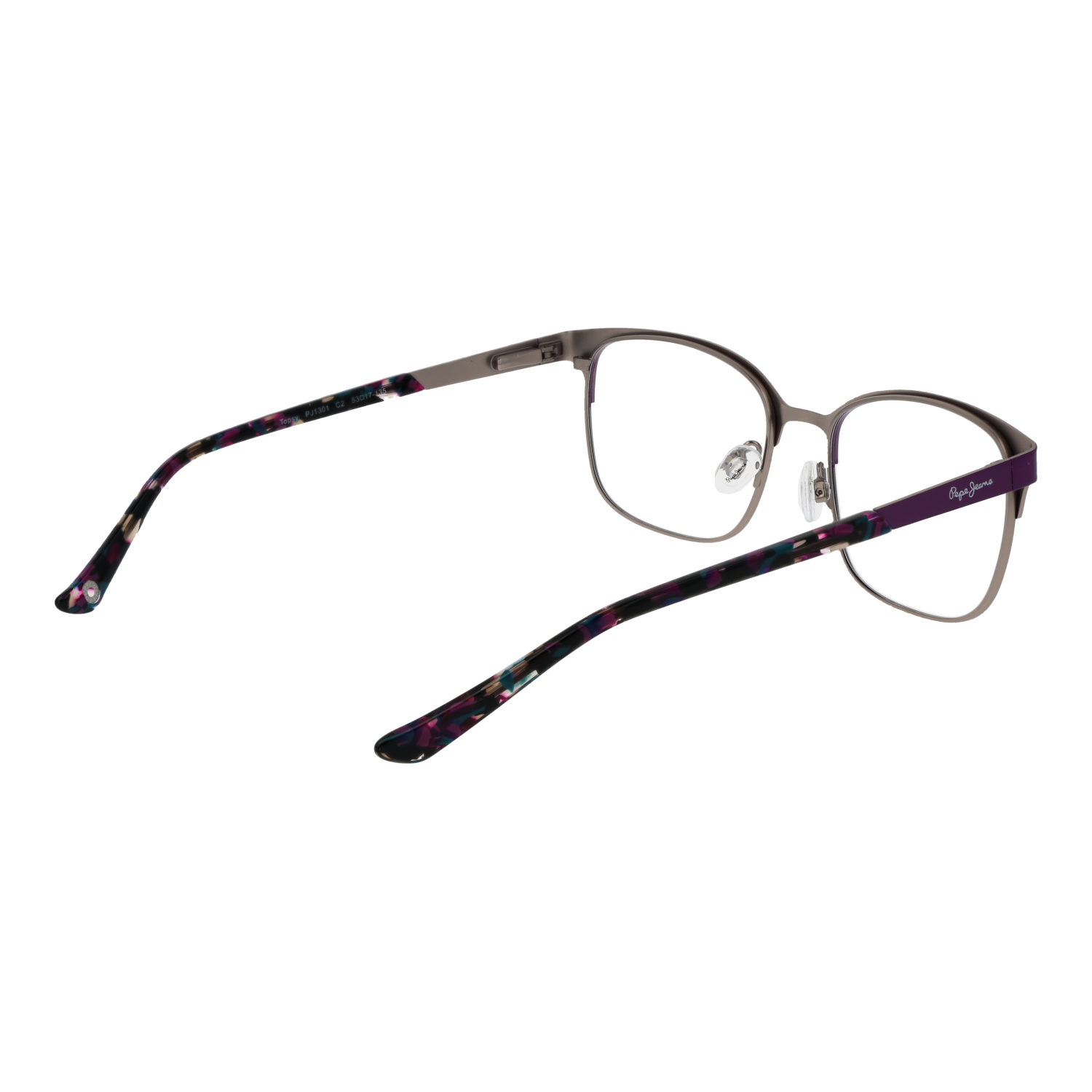 Pepe Jeans Rectangle glasses in Purple with Metal frame, model Pepe Jeans Optical Frame PJ1301 C2 53, from Burghley & Co – Luxury eyewear UK