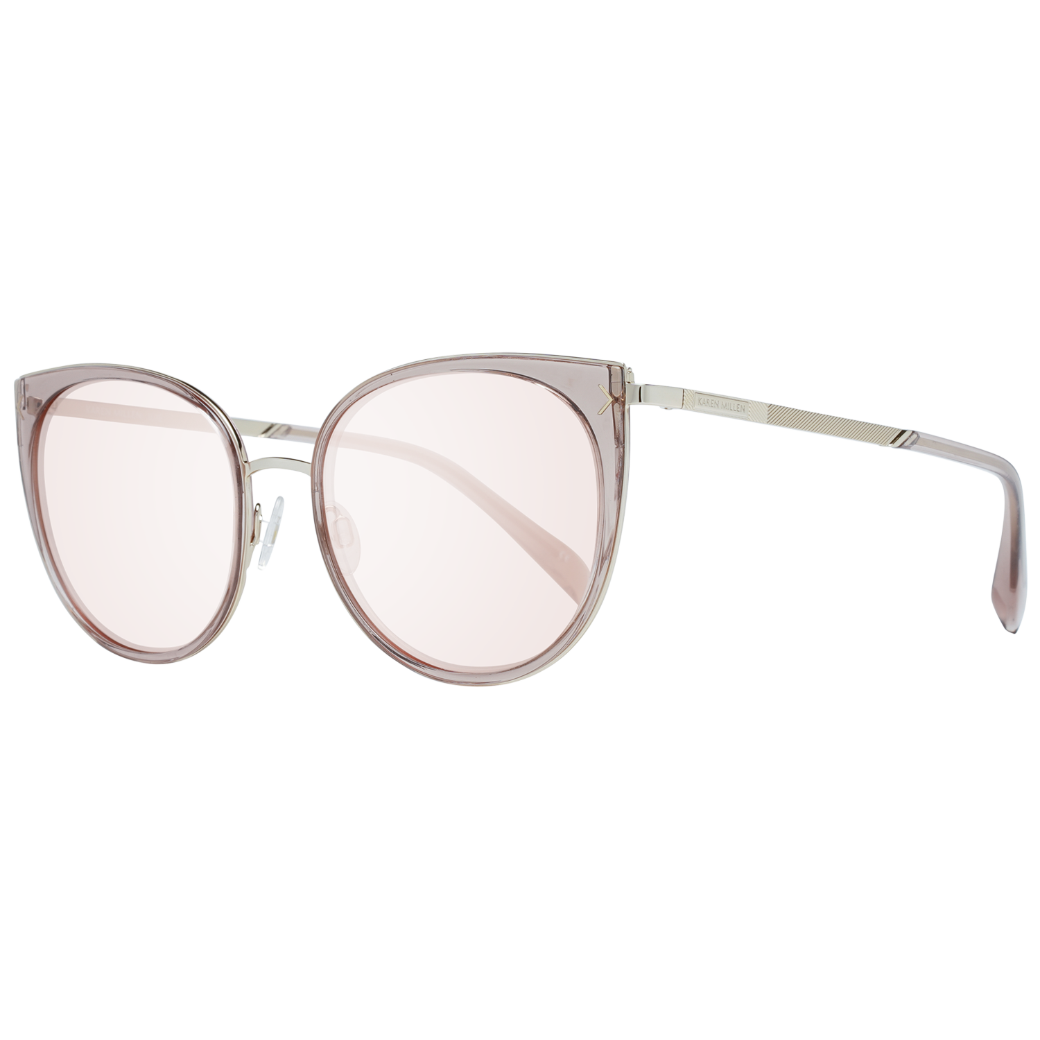 Karen Millen Cat-eye sunglasses in Pink with Metal frame, model Karen Millen Sunglasses KM5042 55297, from Burghley & Co – Luxury eyewear UK