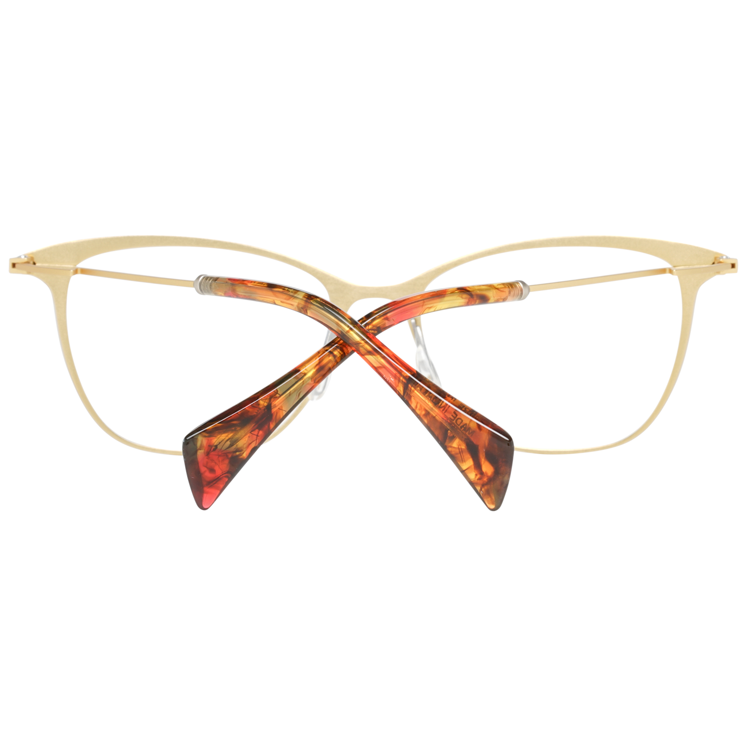 Yohji Yamamoto glasses in Gold with Metal frame, model Yohji Yamamoto Optical Frames YY3030 53464, from Burghley & Co – Luxury eyewear UK