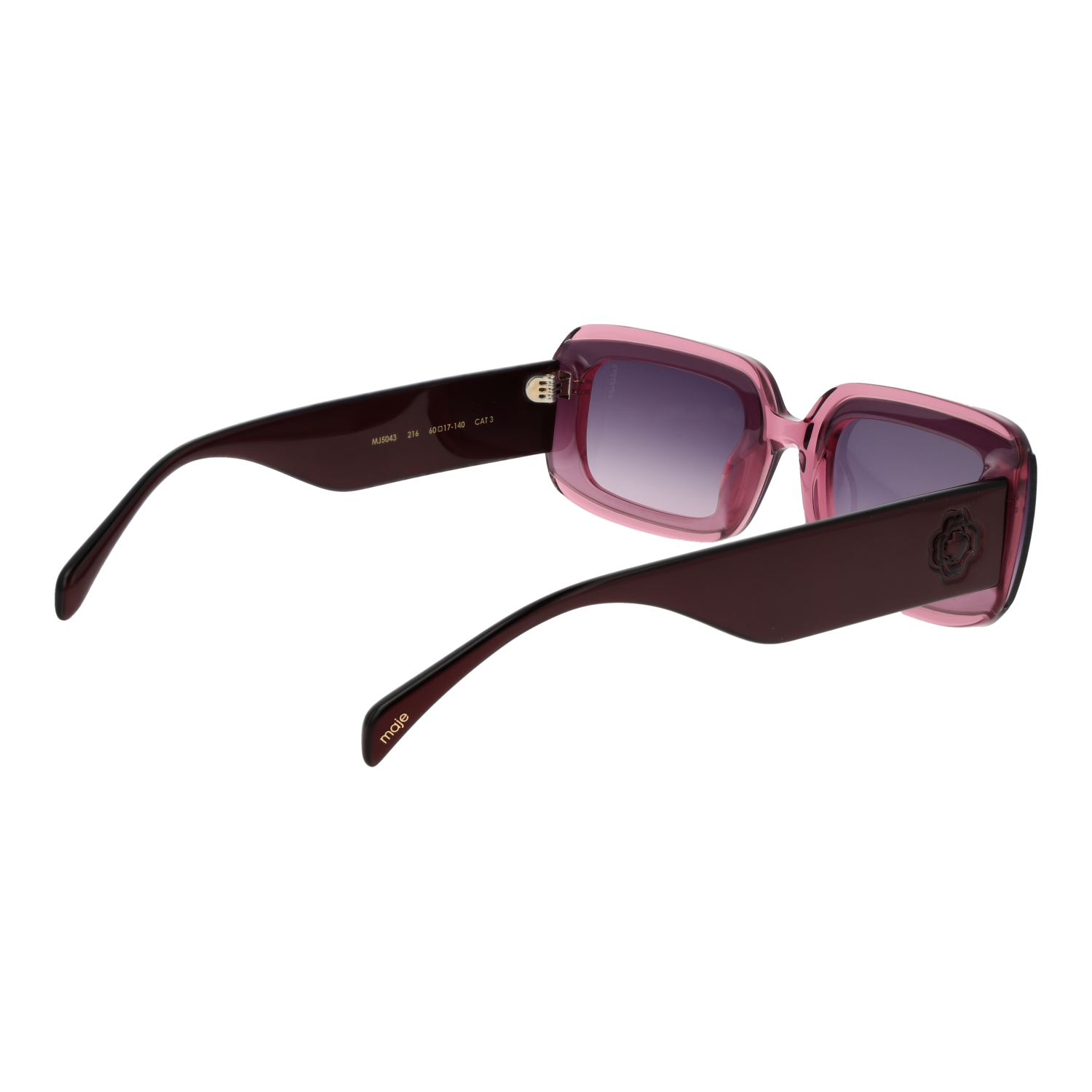 Maje Rectangle sunglasses in Pink with Acetate frame, model Maje Sunglasses MJ5043 216 60, from Burghley & Co – Luxury eyewear UK