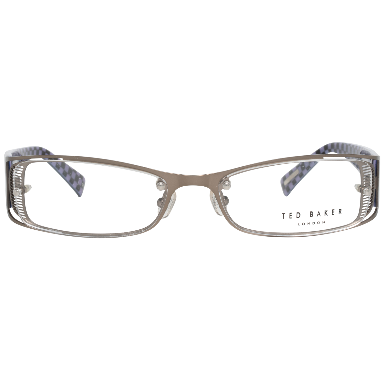 Ted Baker Oval glasses in Gunmetal with Metal frame, model Ted Baker Optical Frames TB4135 55963, from Burghley & Co – Luxury eyewear UK