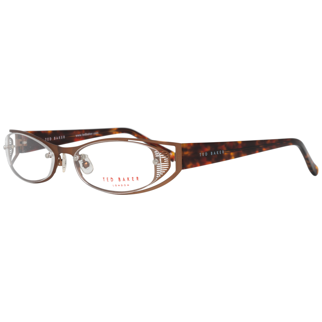 Ted Baker Oval glasses in Brown with Metal frame, model Ted Baker Optical Frames TB2160 54152, from Burghley & Co – Luxury eyewear UK