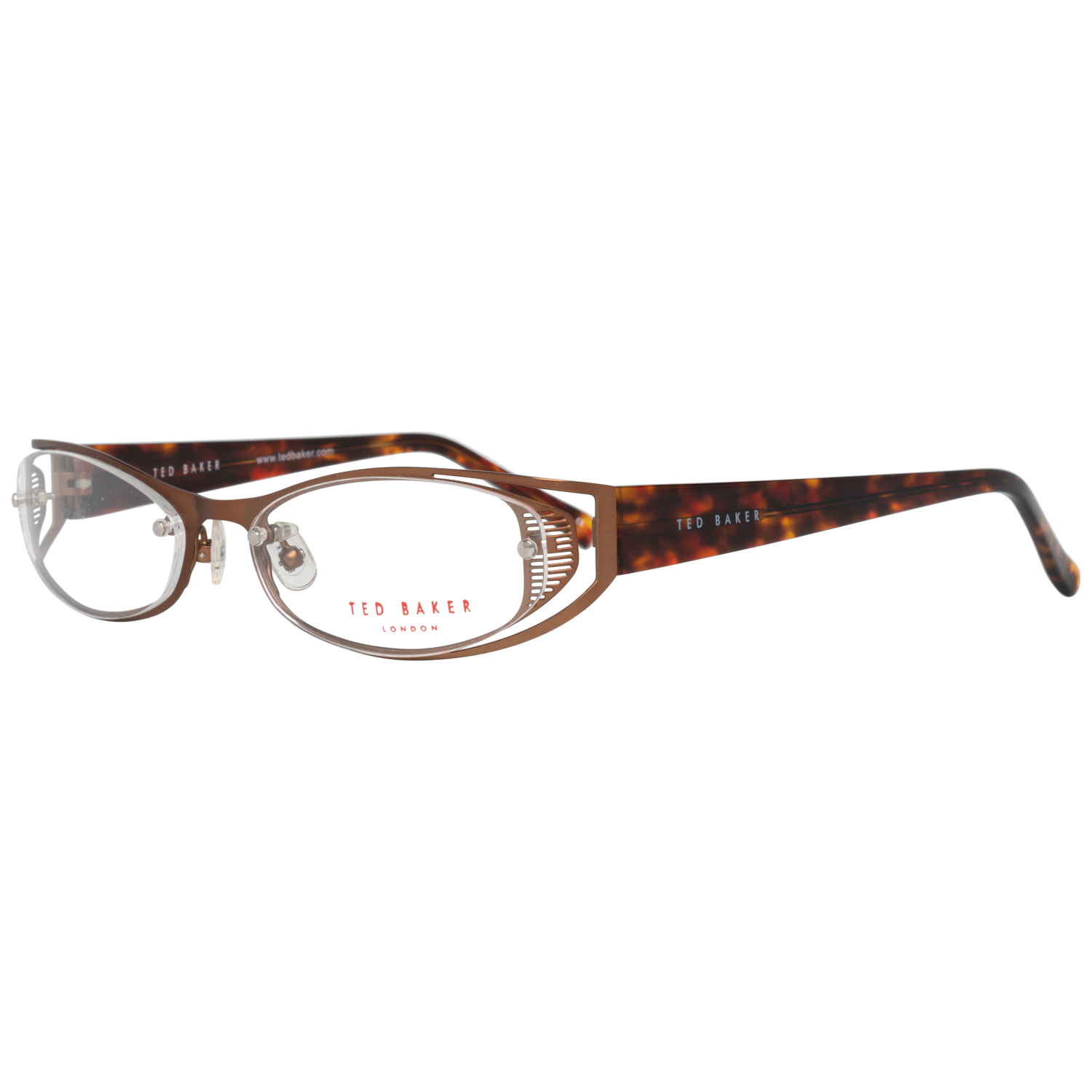 Ted Baker Oval glasses in Brown with Metal frame, model Ted Baker Optical Frames TB2160 54152, from Burghley & Co – Luxury eyewear UK