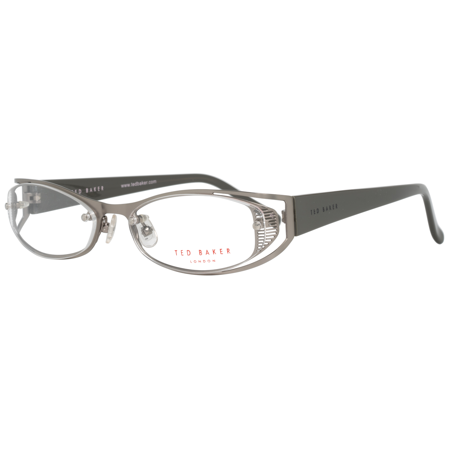 Ted Baker Oval glasses in Silver with Metal frame, model Ted Baker Optical Frames TB2160 54869, from Burghley & Co – Luxury eyewear UK