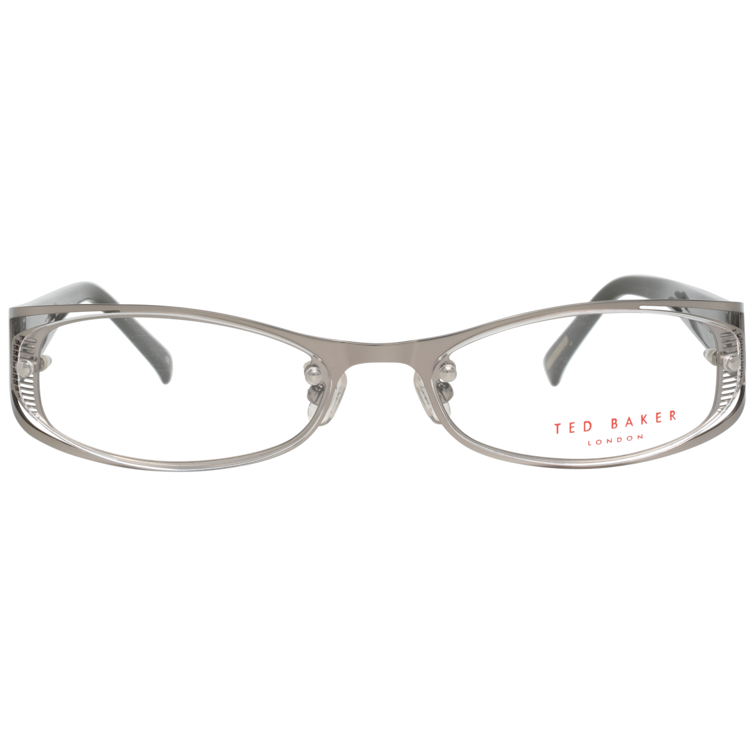 Ted Baker Oval glasses in Silver with Metal frame, model Ted Baker Optical Frames TB2160 54869, from Burghley & Co – Luxury eyewear UK