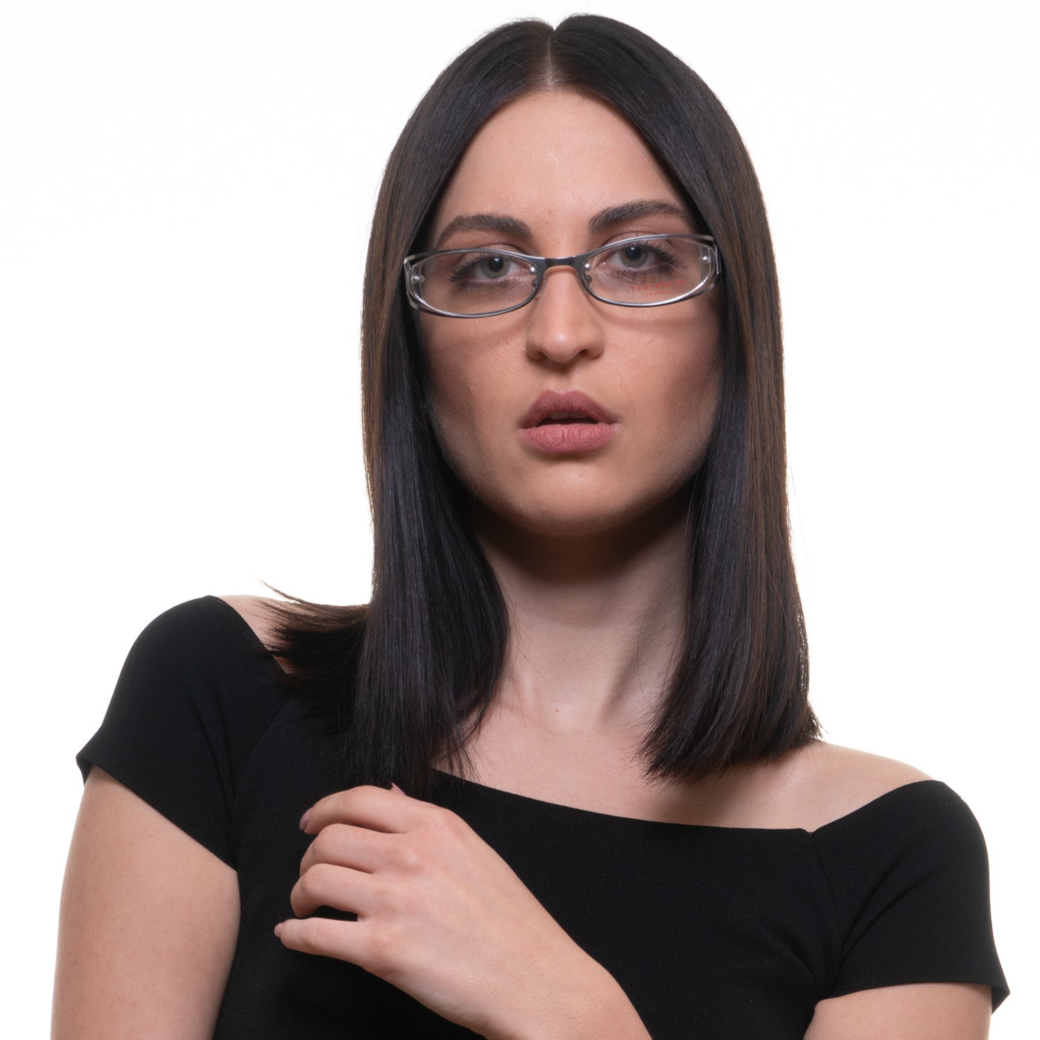 Ted Baker Oval glasses in Silver with Metal frame, model Ted Baker Optical Frames TB2160 54869, from Burghley & Co – Luxury eyewear UK